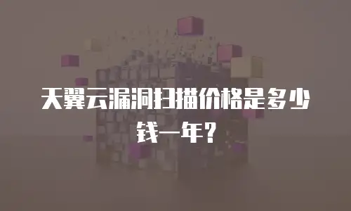 天翼云漏洞扫描价格是多少钱一年？