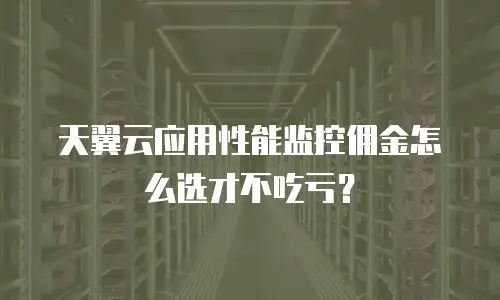 天翼云应用性能监控佣金怎么选才不吃亏？