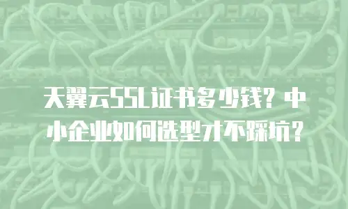 天翼云SSL证书多少钱？中小企业如何选型才不踩坑？