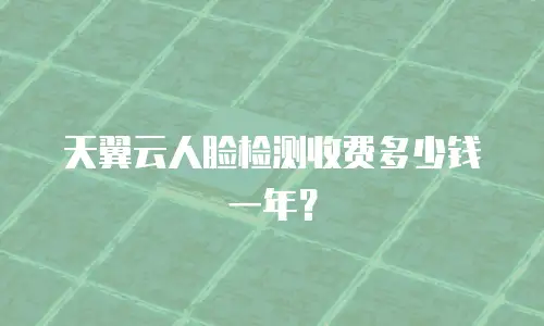 天翼云人脸检测收费多少钱一年？
