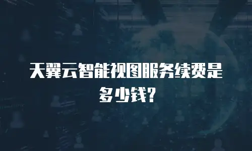 天翼云智能视图服务续费是多少钱？