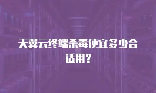 天翼云终端杀毒便宜多少合适用？