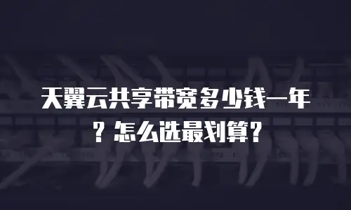 天翼云共享带宽多少钱一年？怎么选最划算？