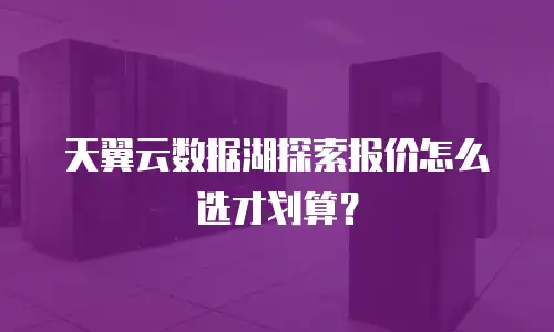 天翼云数据湖探索报价怎么选才划算？