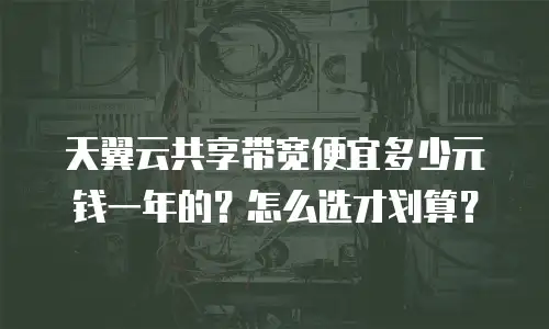 天翼云共享带宽便宜多少元钱一年的？怎么选才划算？