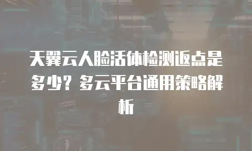 天翼云人脸活体检测返点是多少？多云平台通用策略解析