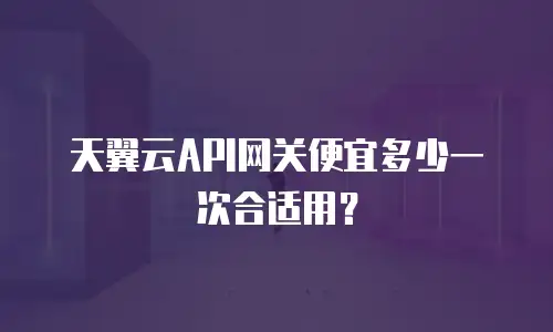 天翼云API网关便宜多少一次合适用？