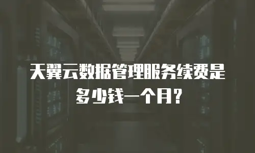 天翼云数据管理服务续费是多少钱一个月？