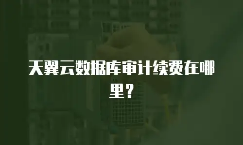 天翼云数据库审计续费在哪里？