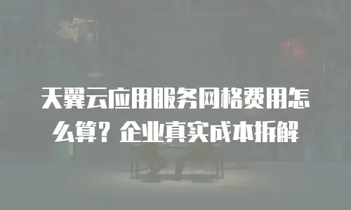 天翼云应用服务网格费用怎么算？企业真实成本拆解