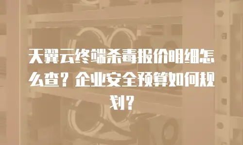 天翼云终端杀毒报价明细怎么查？企业安全预算如何规划？