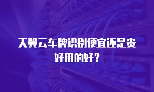 天翼云车牌识别便宜还是贵好用的好？