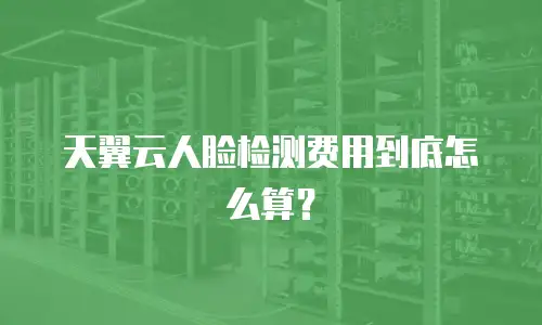 天翼云人脸检测费用到底怎么算？