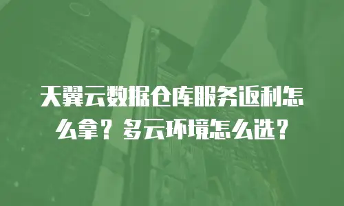 天翼云数据仓库服务返利怎么拿？多云环境怎么选？