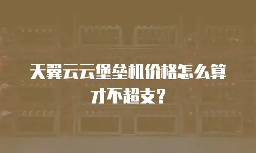 天翼云云堡垒机价格怎么算才不超支？