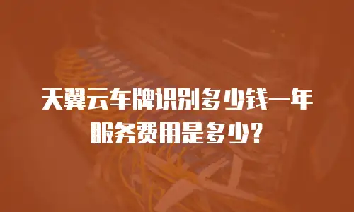 天翼云车牌识别多少钱一年 服务费用是多少？