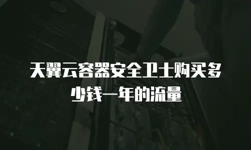 天翼云容器安全卫士购买多少钱一年的流量