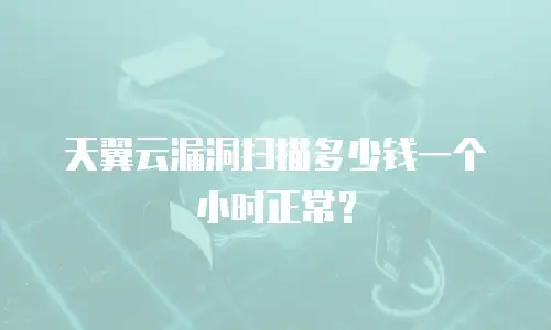 天翼云漏洞扫描多少钱一个小时正常？