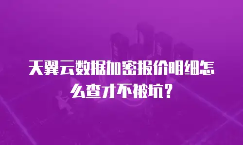 天翼云数据加密报价明细怎么查才不被坑？