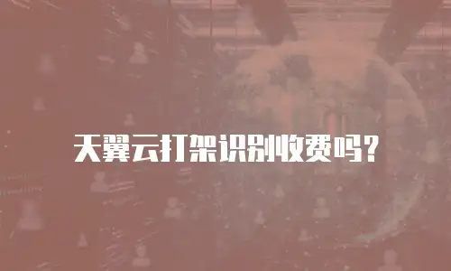 天翼云打架识别收费吗？