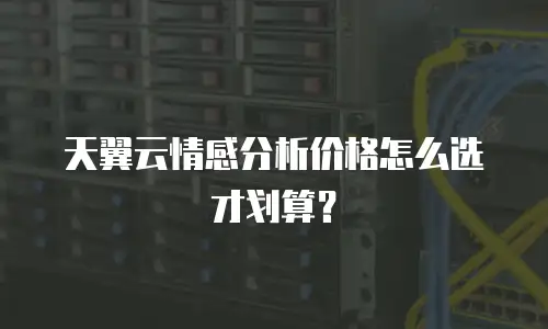 天翼云情感分析价格怎么选才划算？