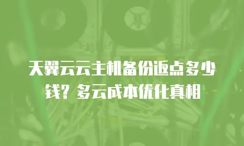 天翼云云主机备份返点多少钱？多云成本优化真相