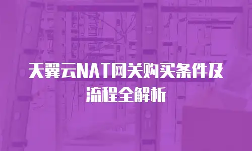 天翼云NAT网关购买条件及流程全解析