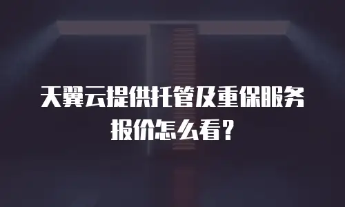 天翼云提供托管及重保服务报价怎么看？