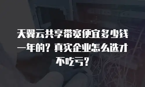 天翼云共享带宽便宜多少钱一年的？真实企业怎么选才不吃亏？