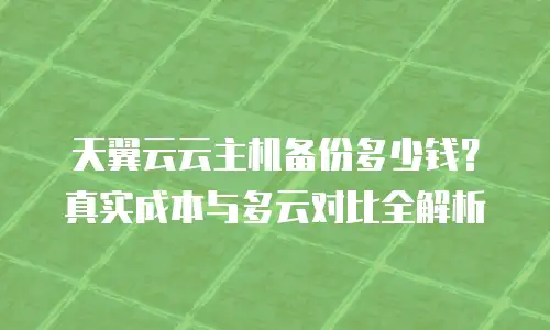 天翼云云主机备份多少钱？真实成本与多云对比全解析