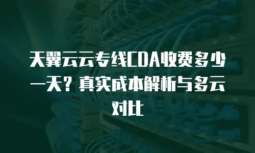 天翼云云专线CDA收费多少一天？真实成本解析与多云对比