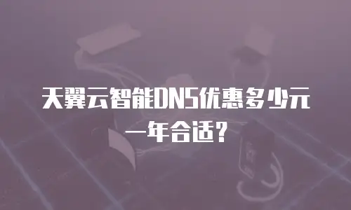 天翼云智能DNS优惠多少元一年合适？