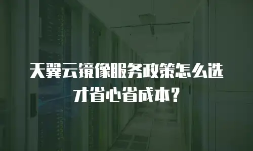 天翼云镜像服务政策怎么选才省心省成本？
