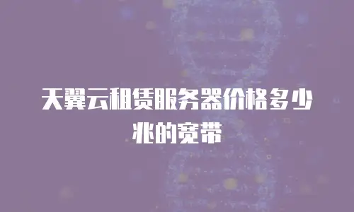 天翼云租赁服务器价格多少兆的宽带