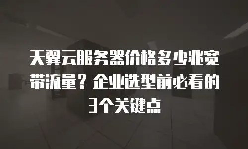 天翼云服务器价格多少兆宽带流量？企业选型前必看的3个关键点