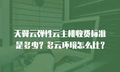 天翼云弹性云主机收费标准是多少？多云环境怎么比？