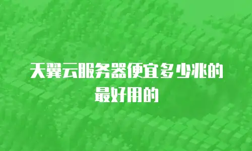 天翼云服务器便宜多少兆的最好用的