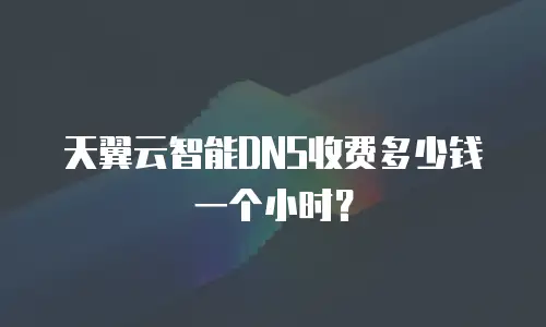 天翼云智能DNS收费多少钱一个小时？