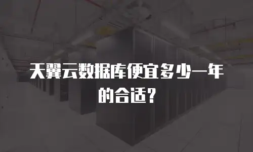 天翼云数据库便宜多少一年的合适？