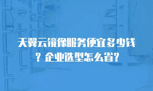 天翼云镜像服务便宜多少钱？企业选型怎么省？