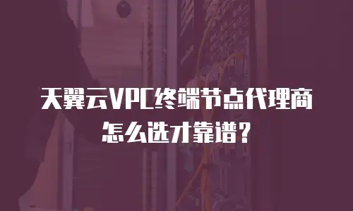 天翼云VPC终端节点代理商怎么选才靠谱？
