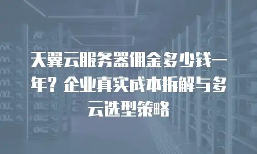 天翼云服务器佣金多少钱一年？企业真实成本拆解与多云选型策略