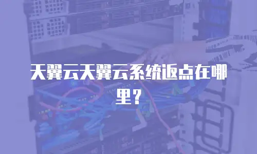 天翼云天翼云系统返点在哪里？