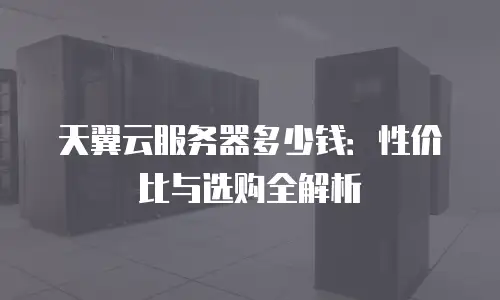 天翼云服务器多少钱：性价比与选购全解析