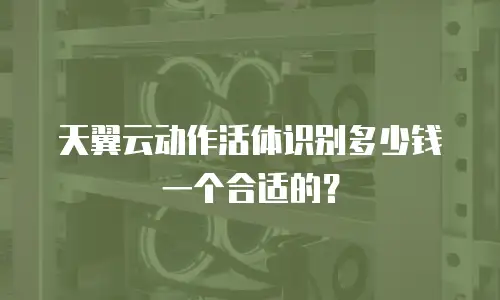 天翼云动作活体识别多少钱一个合适的？