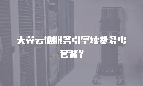 天翼云微服务引擎续费多少套餐？