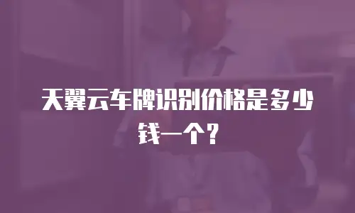 天翼云车牌识别价格是多少钱一个？