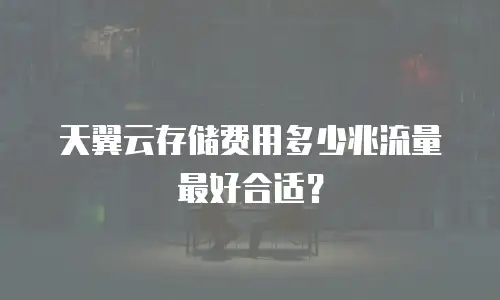 天翼云存储费用多少兆流量最好合适？
