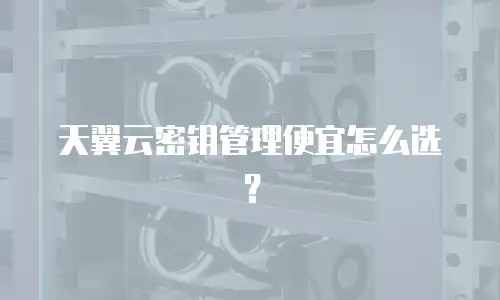 天翼云密钥管理便宜怎么选？