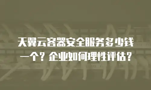 天翼云容器安全服务多少钱一个？企业如何理性评估？